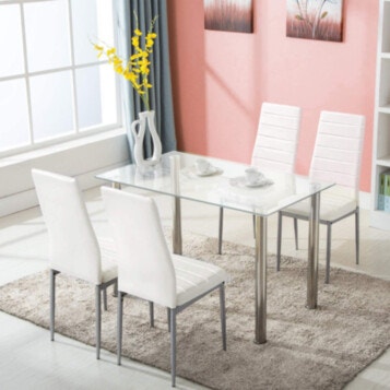 Sergi Frost Set - Dining Nook Table with 4 Chairs