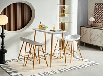 Livis Dining Nook Table with 4 Chairs