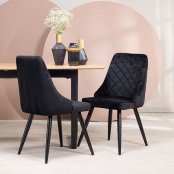 Chair Dining Nook Upholstered in Black TOLLER