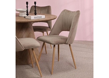 Chair Dining Nook Beige Upholstered KOMI
