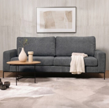 Sofa HUDSON Width 240cm in Gray Dark