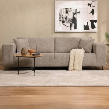 Sofa JOHNSON Width 220cm in Beige