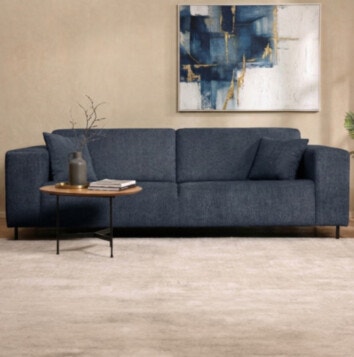 Sofa JOHNSON Width 220cm in Blue