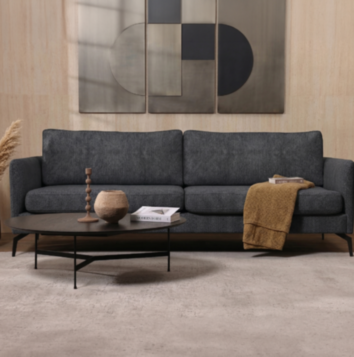 Sofa MASON Width 240cm in Gray Dark