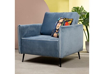 Urban by Pino Armchair Fabric Velvet Shade Blue