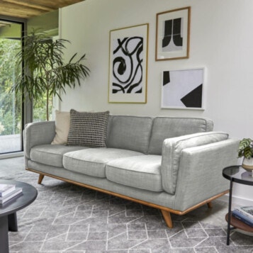 Sofa 3 Seater FLORIDA in Gray Light