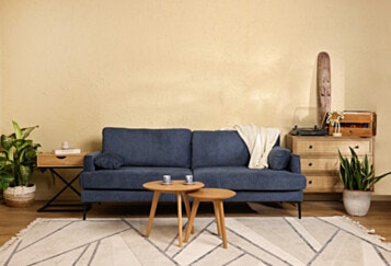 Sofa 3 Seater in Blue JASMIN