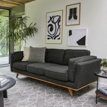 Sofa 3 Seater FLORIDA in Gray Dark