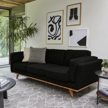 Sofa 3 Seater FLORIDA in Black
