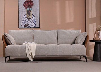 Sofa 3 Seater 230cm in Gray Light WING