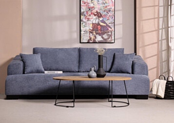 Sofa 3 Seater 220cm in Blue NEO