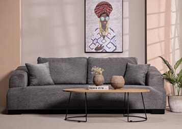 Sofa 3 Seater 240cm in Gray Dark NEO