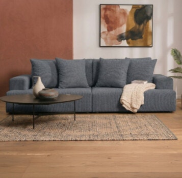 Sofa HUNTER Width 300cm in Gray Dark