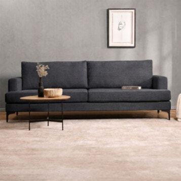 Sofa HARLEY Width 280cm in Gray Dark