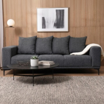 Sofa HARRY Width 280cm in Gray Dark