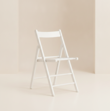 Chair Wood Folding in White