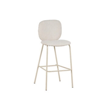 Set of 2 Chairs Bar Upholstered 6145 Cream