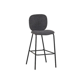 Set of 2 Chairs Bar Upholstered 6145 Gray Dark