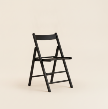 Chair Wood Folding in Black