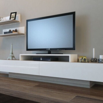 Sideboard TV Designer Combined Shelves Lusi Width 180cm in White