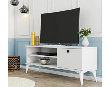 Sideboard TV Design Retro in White