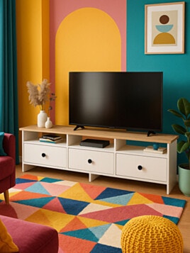 Sideboard TV Gandias - White Combined Oak