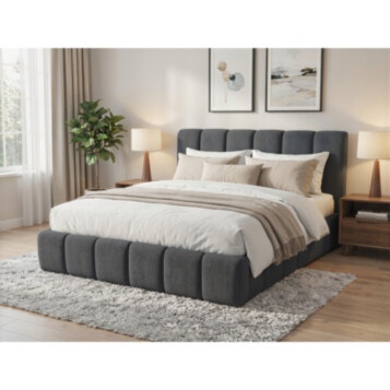 Bed and a Half Upholstered ARIA 120X190 Gray Dark