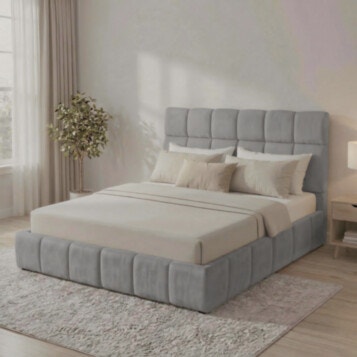 Bed and a Half Upholstered LIN 120X190 Gray