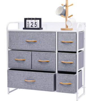 Nightstand Storage Designer 7 Gray Light