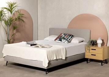 Bed Double 200*160cm in Gray Light AMORE