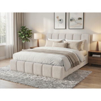 Bed Double Upholstered ARIA 140X190 Cream