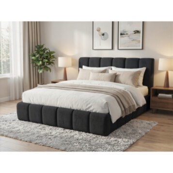 Bed Double Upholstered ARIA 160X200 Black