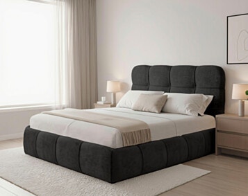 Bed Double Upholstered JILL 160X200 Black