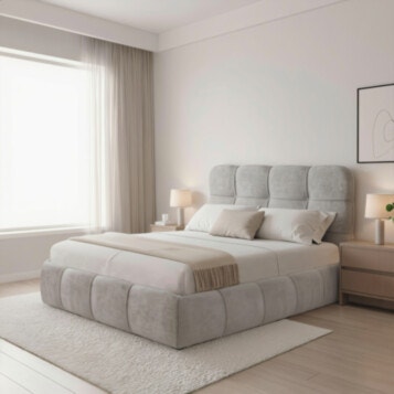 Bed and a Half Upholstered JILL 120X190 Gray