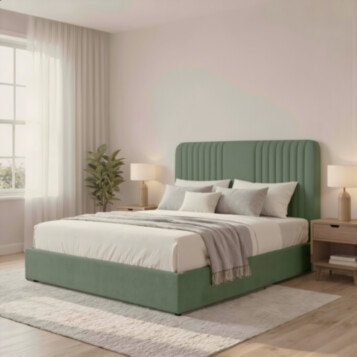 Bed Double Upholstered MEITAR 160X200 Green