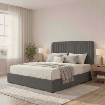 Bed and a Half Upholstered MEITAR 120X190 Gray Dark