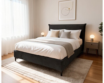 Bed and a Half Upholstered MIYA 120X190 Black