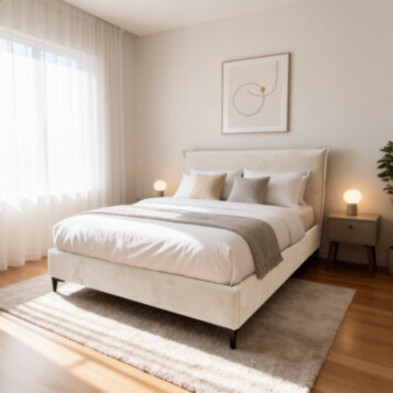 Bed and a Half Upholstered MIYA 120X190 Cream
