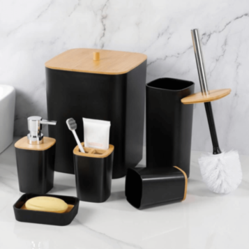 Bamboo Set Bathroom 6 Pieces