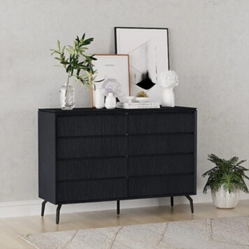 Nightstand Storage 8 Drawers 5052 Black