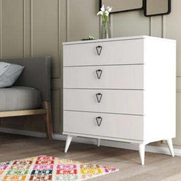 Versa-Ce 3612 Nightstand 4 Drawers White