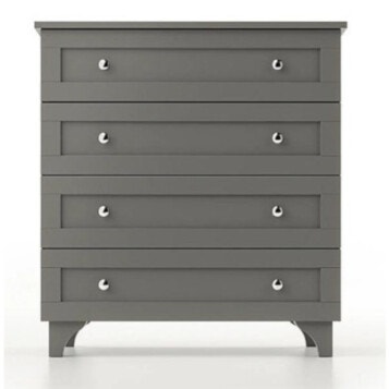 Nightstand Storage 4 Drawers Side Shade Gray