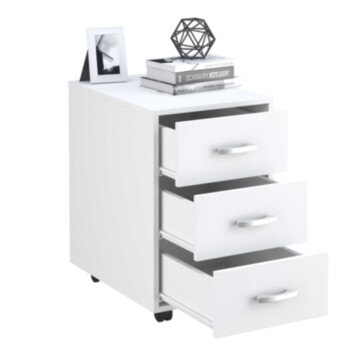 Nightstand 3 Drawers White