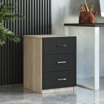 Nightstand Drawers - Mara VO3-OB - Black Oak