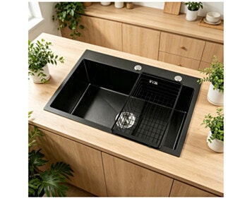 ROSSO ITALY by RSM-6428 Sink Kitchen Stainless Steel Black Luxury 70*45