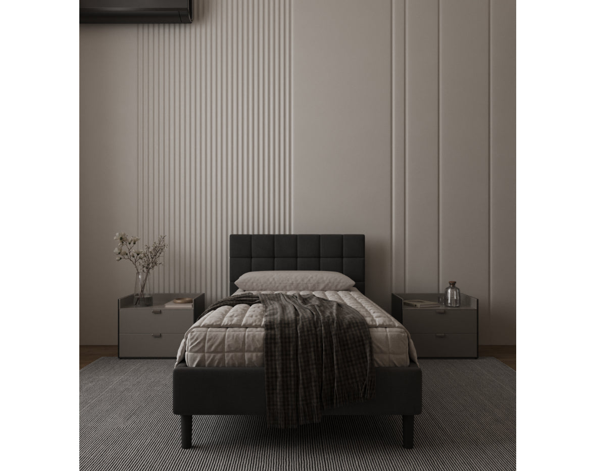 Talia Twin Bed 80x190, Black - Pair Two into a King