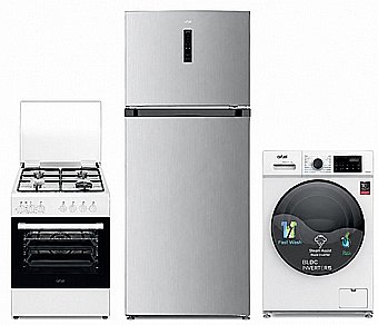 Package Starter: TCL 528KHYR Fridge + STARK Gas Cooker + Sauter Washer