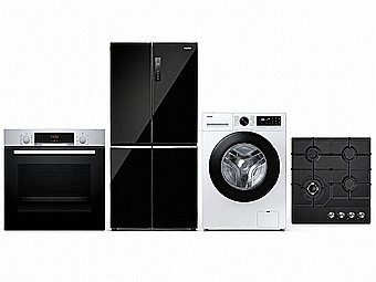 Package Modern: Haier Fridge + Bosch Oven + Samsung Washer + Cooktop