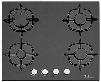 Cooktop SOL 4 Gas Glass Surface Black F6GBE-544 SOL