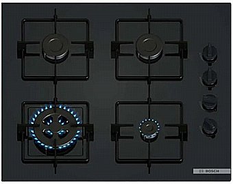 Gas Cooktop 4 Burners 60 cm POH6B6K30Y Bosch Glass Black